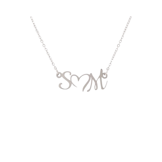 Double Initial Heart Necklace